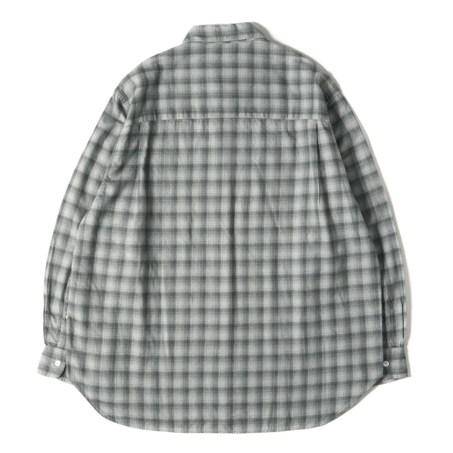 24AW オンブレー チェック ネル レギュラーカラー シャツ / LOOSE