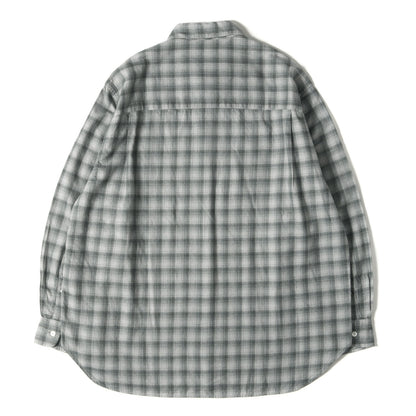 24AW オンブレー チェック ネル レギュラーカラー シャツ / LOOSE