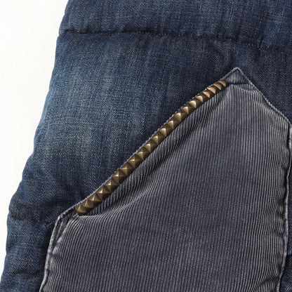 × Rocky Mountain Featherbed レザー ウエスタンヨーク デニム ダウンベスト