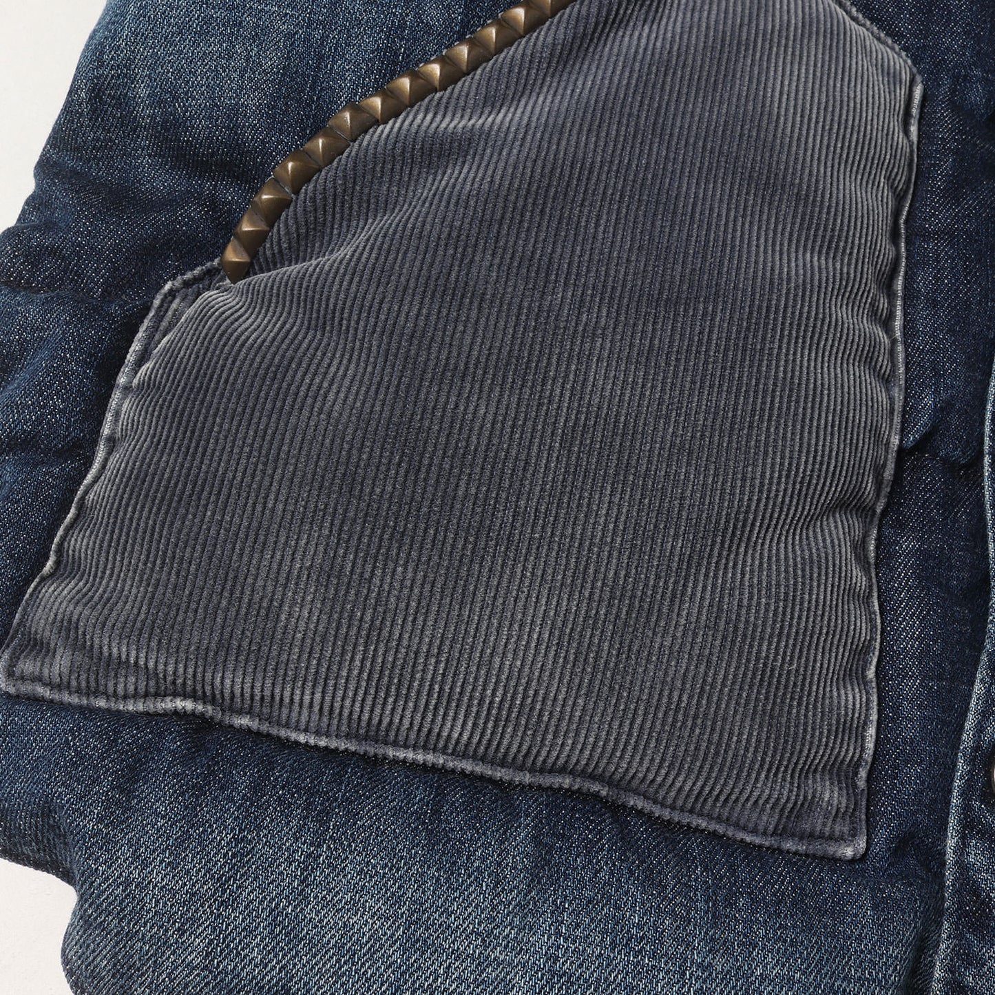 × Rocky Mountain Featherbed レザー ウエスタンヨーク デニム ダウンベスト