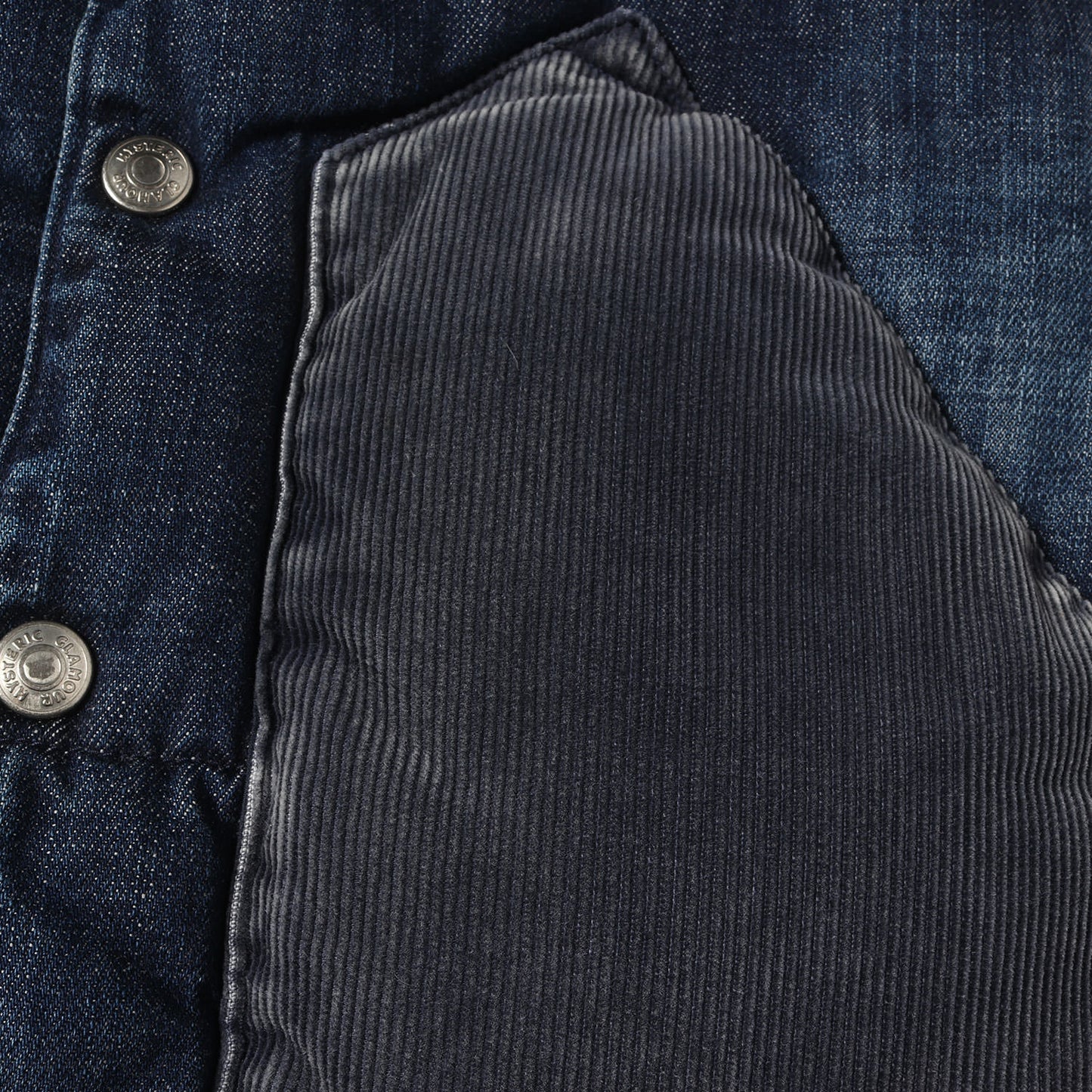 × Rocky Mountain Featherbed レザー ウエスタンヨーク デニム ダウンベスト