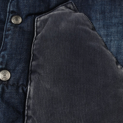 × Rocky Mountain Featherbed レザー ウエスタンヨーク デニム ダウンベスト