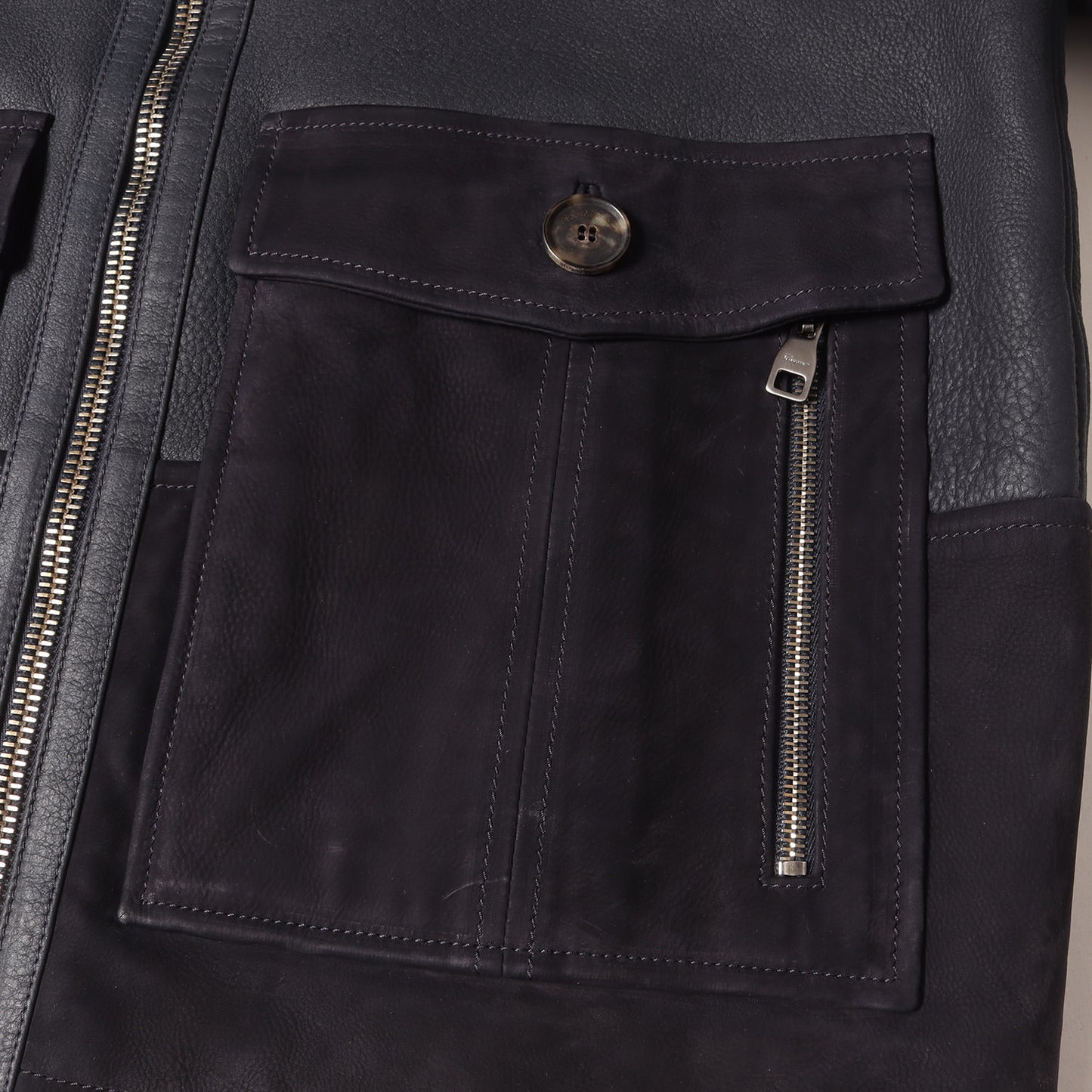 ダブルジップ ムートン ジャケット