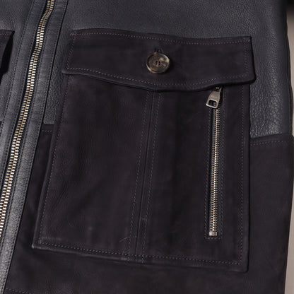 ダブルジップ ムートン ジャケット