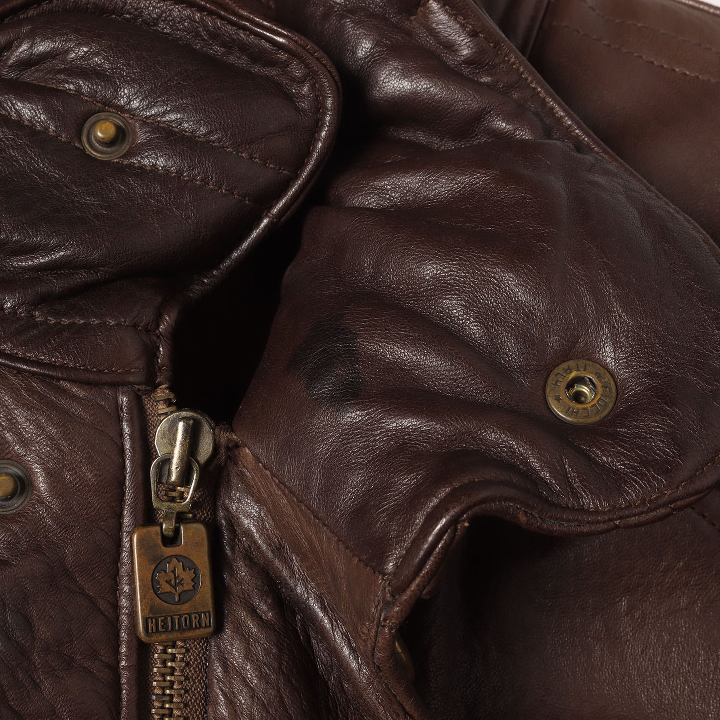 HEITORN シープレザー ジップアップ ブルゾン