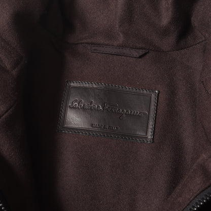 ジップアップ パテッド ムートン ジャケット