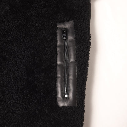 ジップアップ パテッド ムートン ジャケット