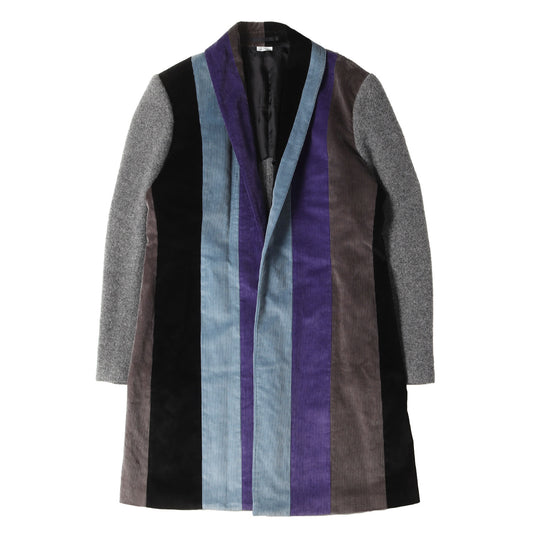 22AW マルチ コーデュロイ メルトン 切替 ボタンレス ショール コート