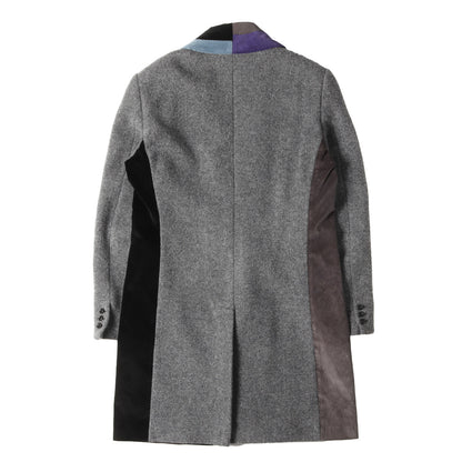 22AW マルチ コーデュロイ メルトン 切替 ボタンレス ショール コート