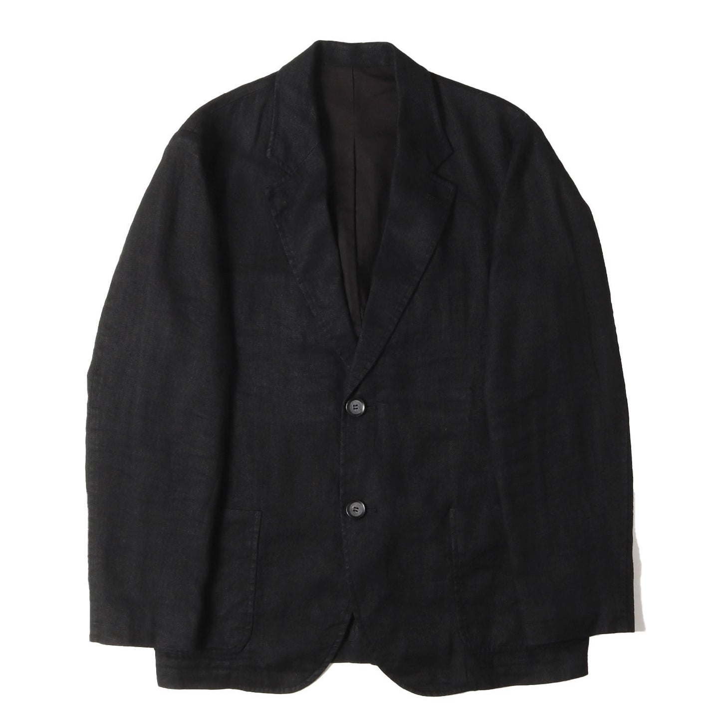 24SS スエードヘンプ 2B テーラード ジャケット (Jet Black Suede Hemp Jacket)