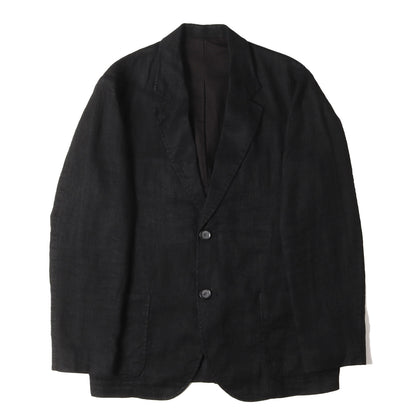 24SS スエードヘンプ 2B テーラード ジャケット (Jet Black Suede Hemp Jacket)