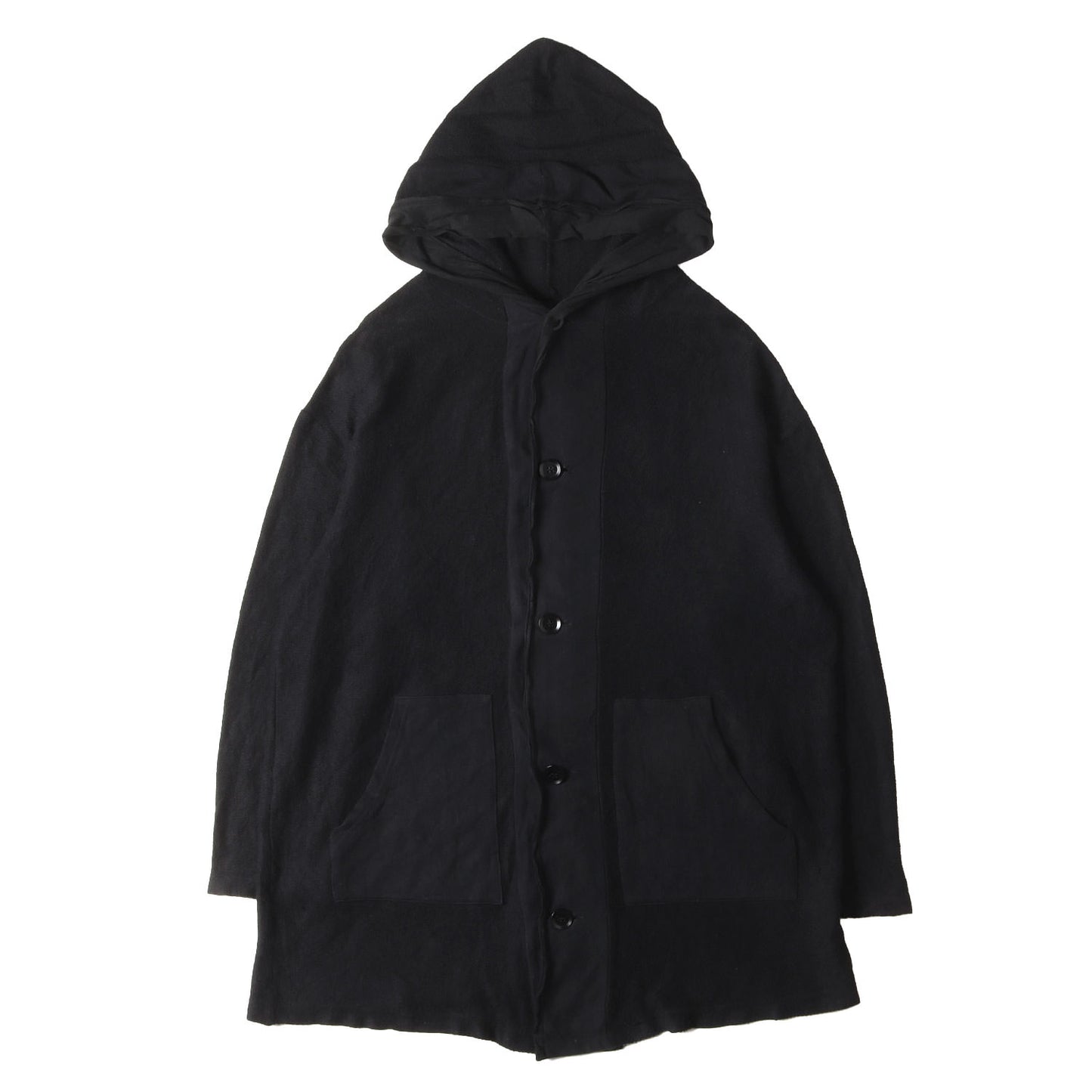 裏毛 変型 ダブルジップ パーカー コート / POUR HOMME