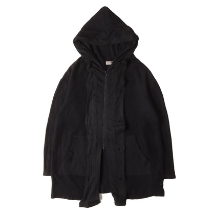 裏毛 変型 ダブルジップ パーカー コート / POUR HOMME