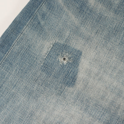 リペア加工 ワイド ロガー デニムパンツ (VINTAGE WIDE LEG LW)
