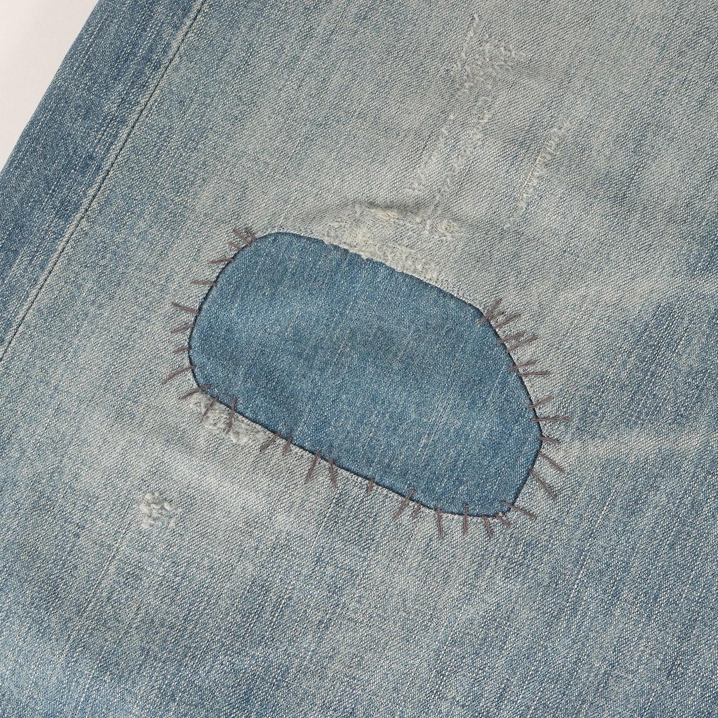 リペア加工 ワイド ロガー デニムパンツ (VINTAGE WIDE LEG LW)