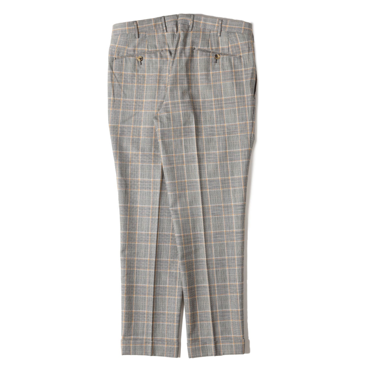 22SS ワンタック グレンチェック ストレッチ トラウザー スラックス パンツ
