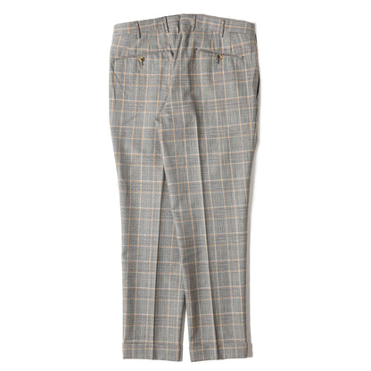 22SS ワンタック グレンチェック ストレッチ トラウザー スラックス パンツ