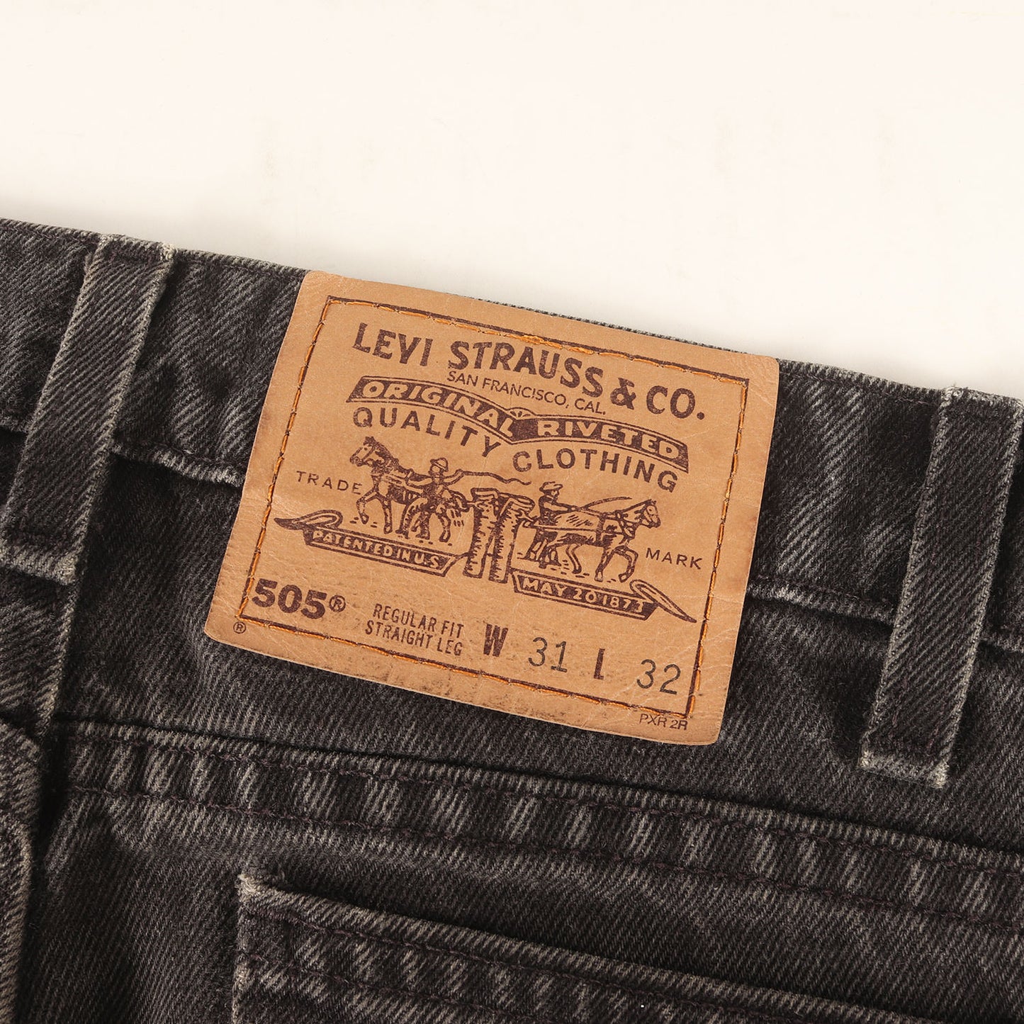 90s テーパード ブラックデニム パンツ (505 REGULAR FIT STRAIGHT LEG) / MADE IN USA