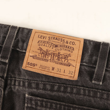 90s テーパード ブラックデニム パンツ (505 REGULAR FIT STRAIGHT LEG) / MADE IN USA