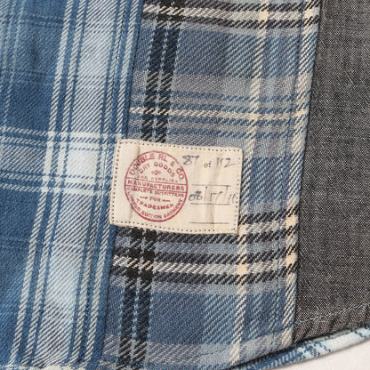 LIMITED EDITION 112着限定 刺し子 インディゴ染め パッチワーク フランネル シャツ