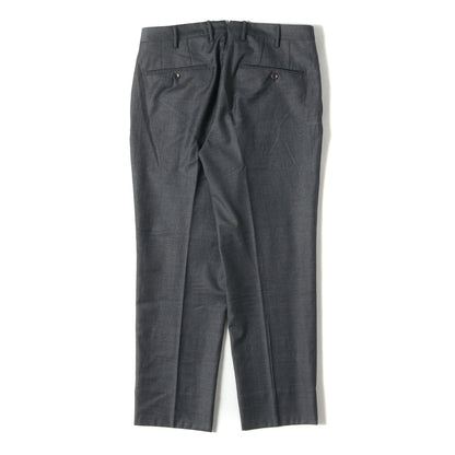 近年モデル ワンタック シャークスキン トラウザー スラックス パンツ / SLIM FIT