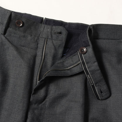 近年モデル ワンタック シャークスキン トラウザー スラックス パンツ / SLIM FIT