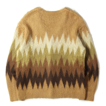 22AW ジグザグ Vネック モヘア ニット カーディガン (Mohair Cardigan Zigzag)