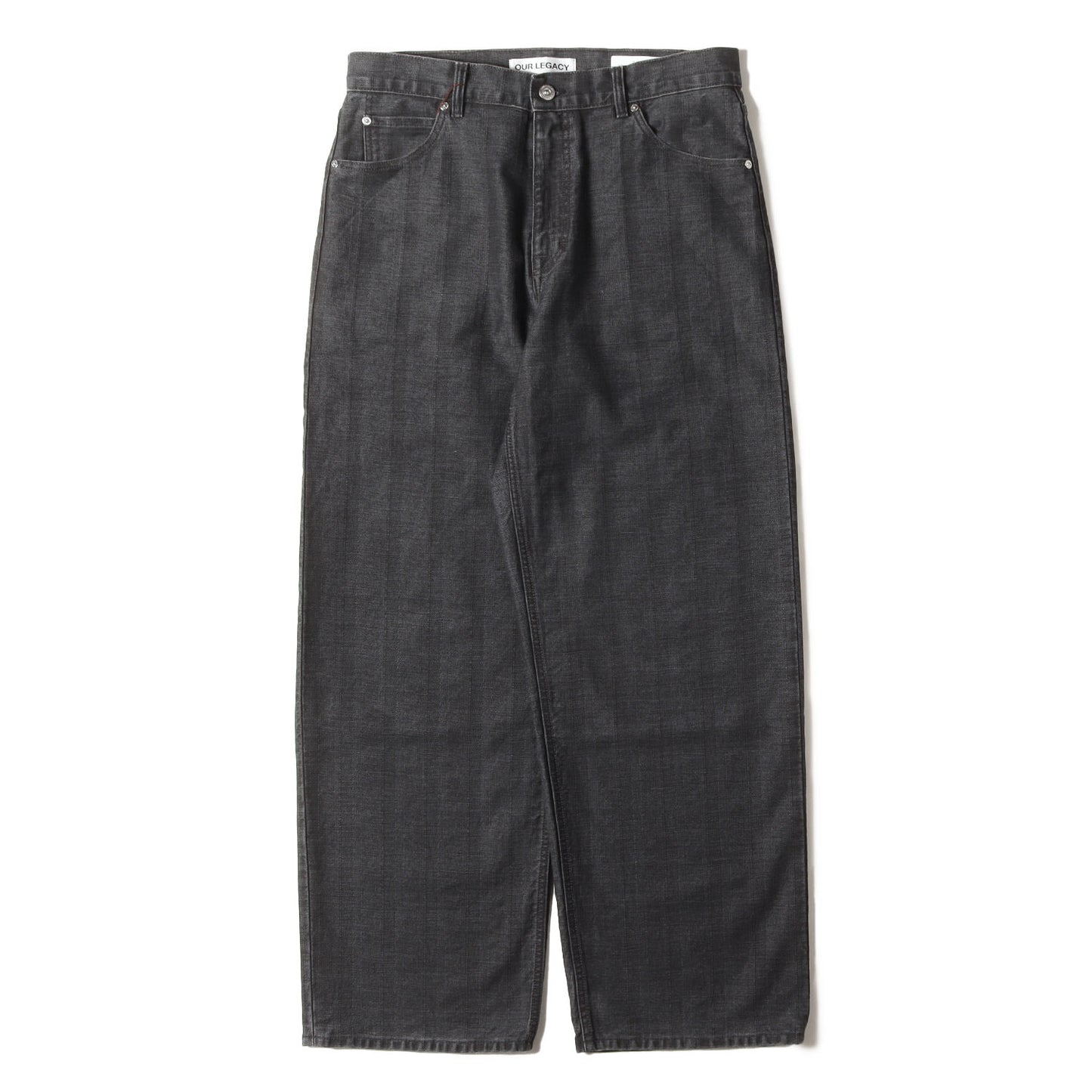 25AW ヴァストカット ヘリンボーン デニム パンツ (Vast Cut Black Coated Herringbone)