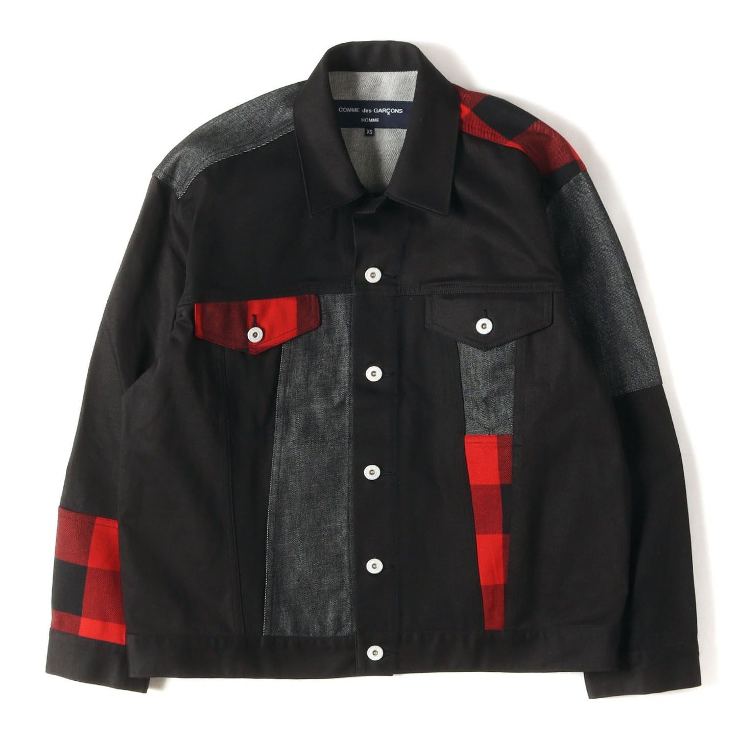 23AW 異素材 切替 ミックス パッチワーク トラッカー ジャケット