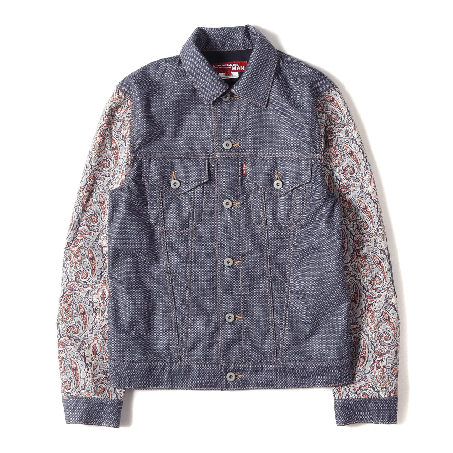 × Levi's ジオメトリック ペイズリー 異素材 切替 トラッカー ジャケット