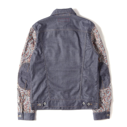 × Levi's ジオメトリック ペイズリー 異素材 切替 トラッカー ジャケット