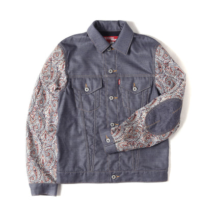 × Levi's ジオメトリック ペイズリー 異素材 切替 トラッカー ジャケット