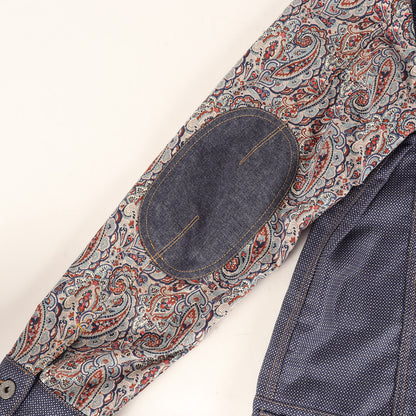 × Levi's ジオメトリック ペイズリー 異素材 切替 トラッカー ジャケット