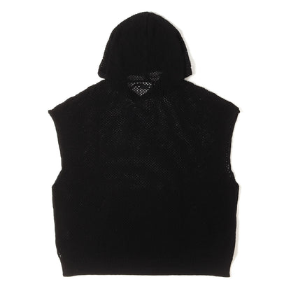 24SS メッシュニット スリーブレス パーカー (Heavy Mesh Knit Nosleeve Big Hoodie)