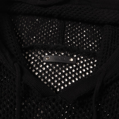 24SS メッシュニット スリーブレス パーカー (Heavy Mesh Knit Nosleeve Big Hoodie)