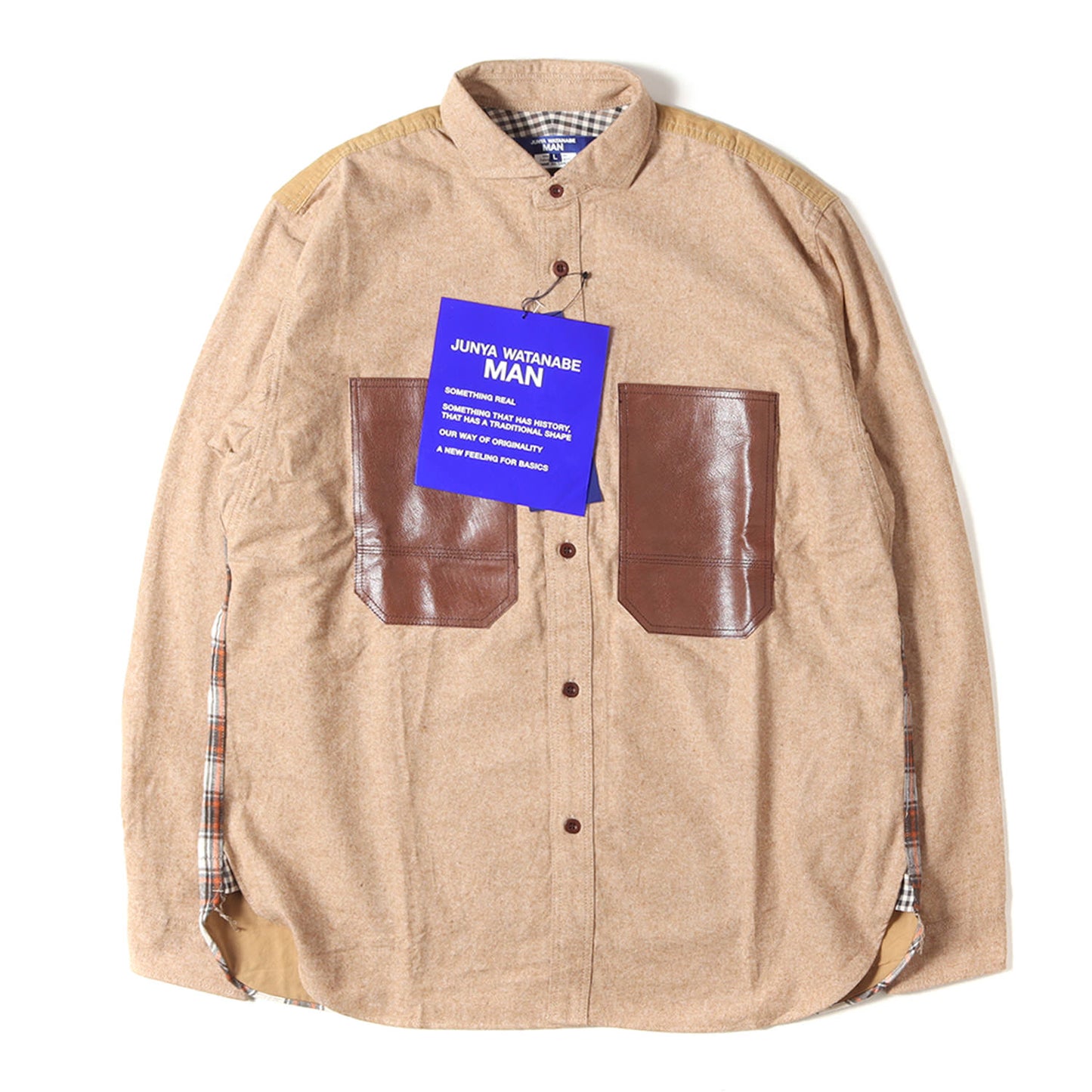 25AW 異素材 切替 ドッキング シャツ