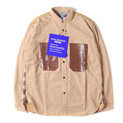 25AW 異素材 切替 ドッキング シャツ