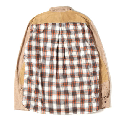 25AW 異素材 切替 ドッキング シャツ
