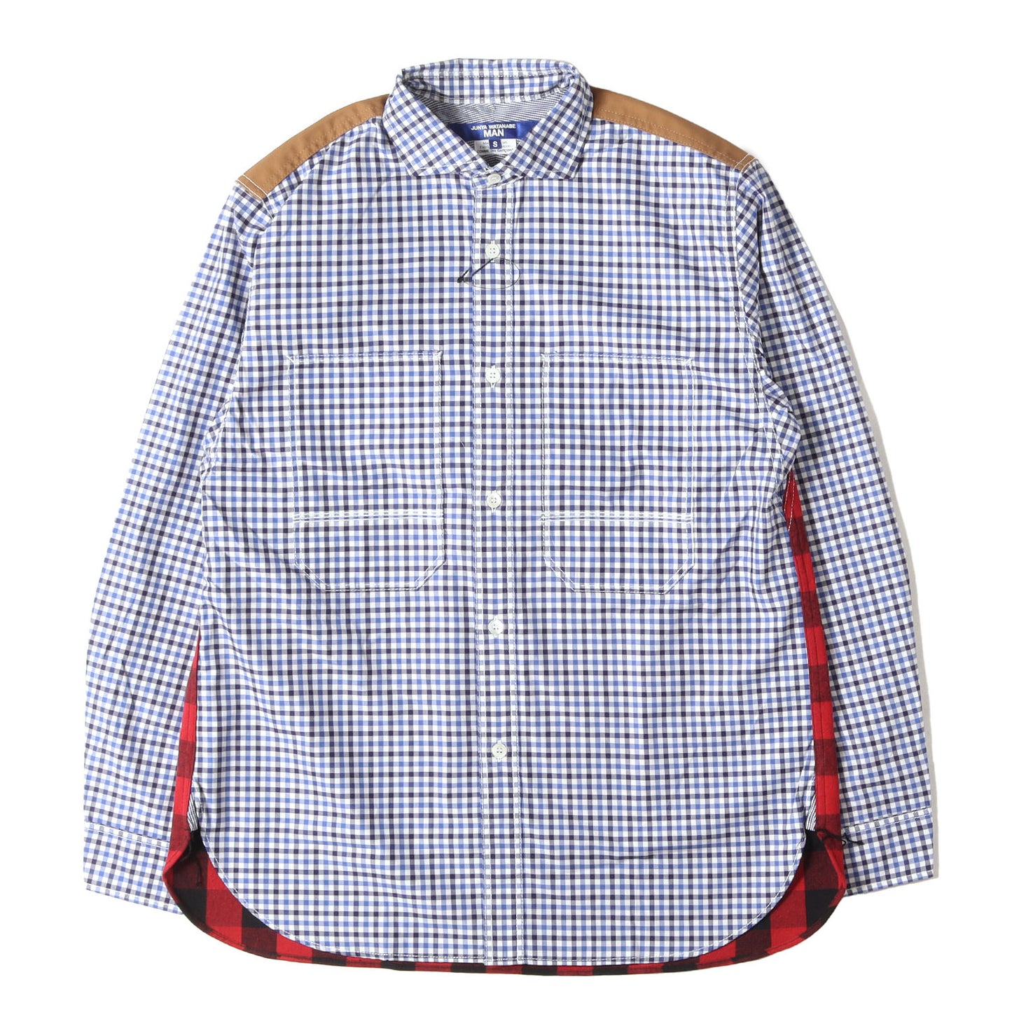 25AW 異素材 切替 クレイジーパターン マルチチェック シャツ (Multi Check Shirt)