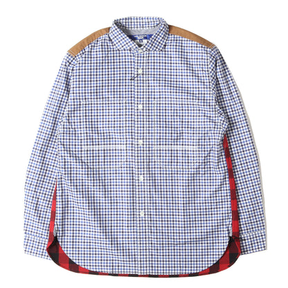 25AW 異素材 切替 クレイジーパターン マルチチェック シャツ (Multi Check Shirt)
