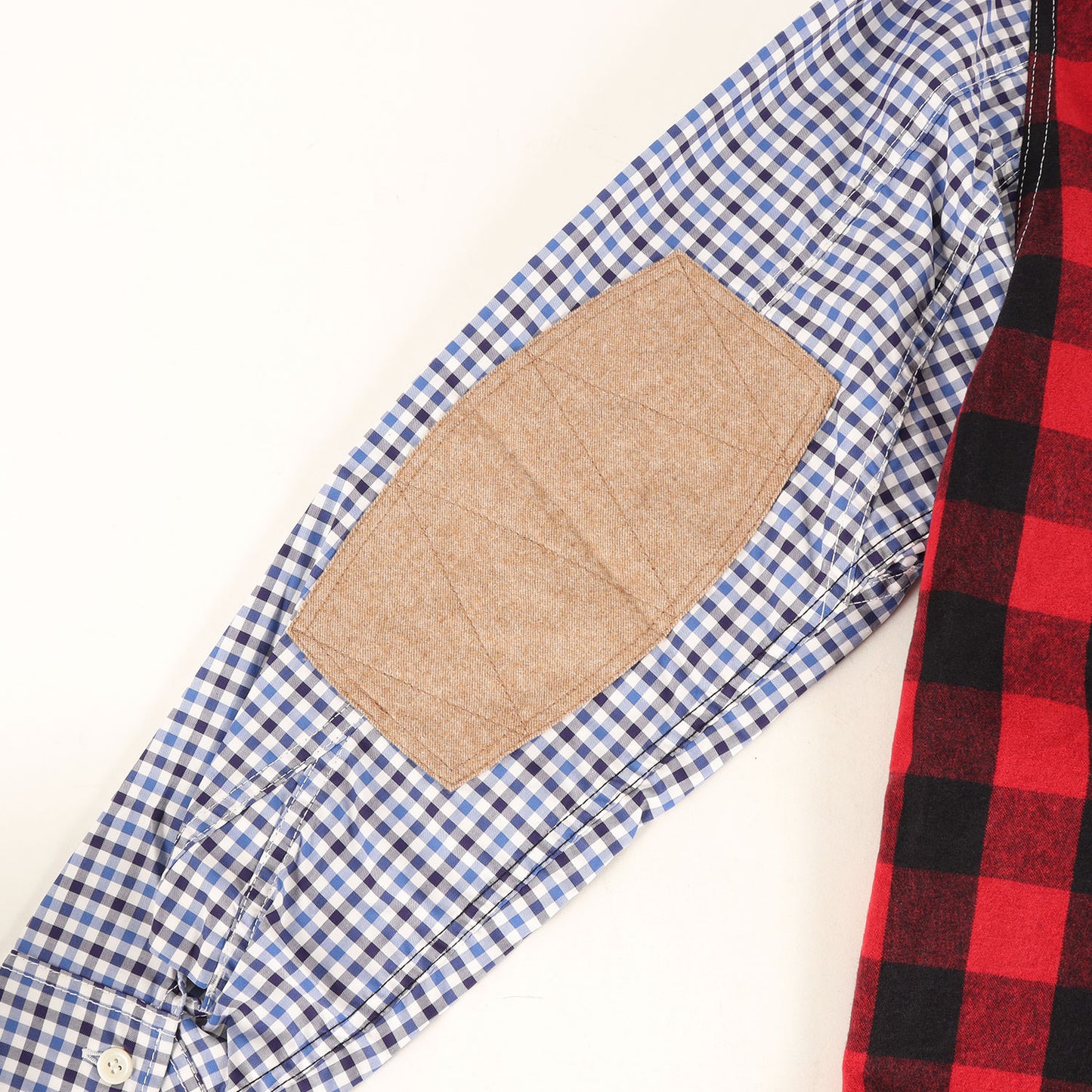 25AW 異素材 切替 クレイジーパターン マルチチェック シャツ (Multi Check Shirt)