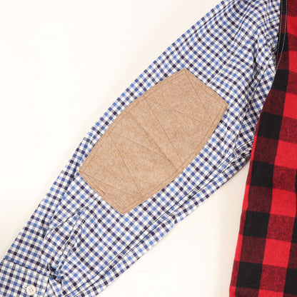 25AW 異素材 切替 クレイジーパターン マルチチェック シャツ (Multi Check Shirt)
