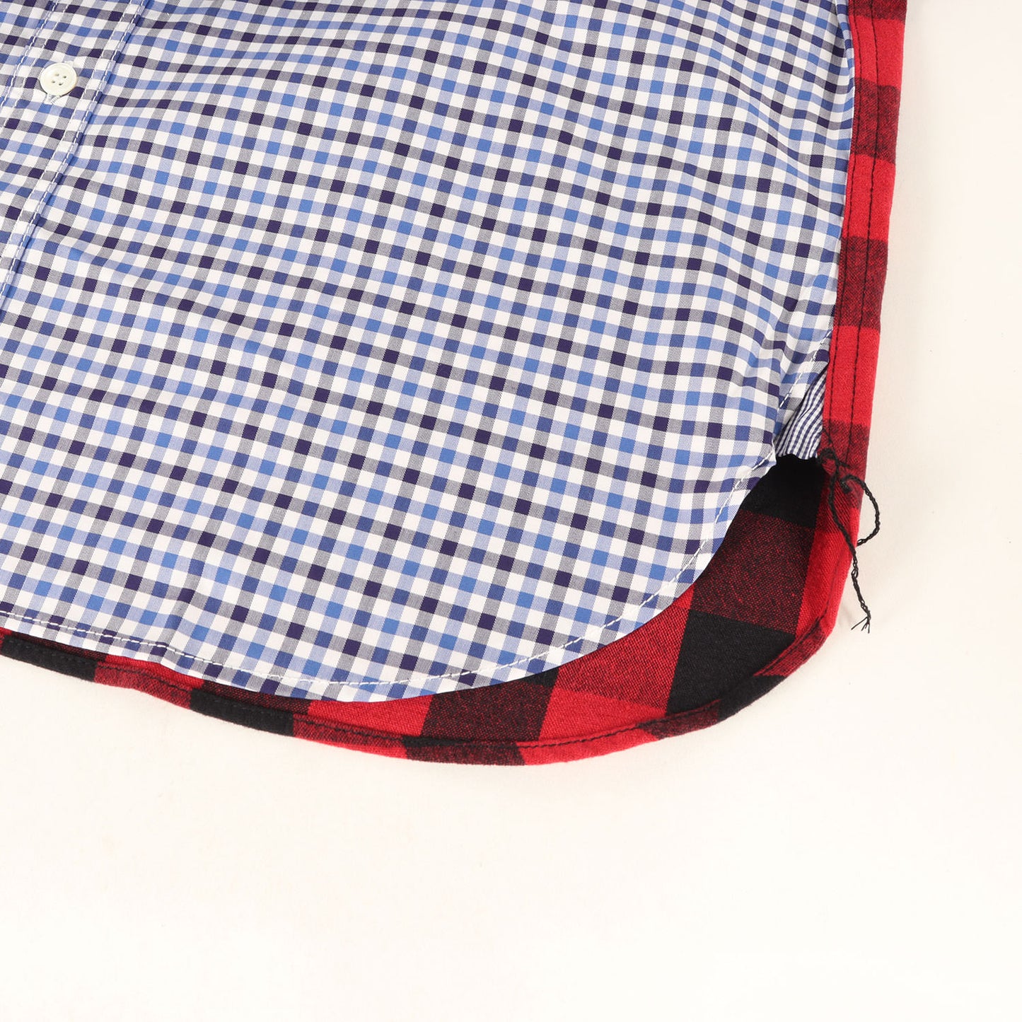 25AW 異素材 切替 クレイジーパターン マルチチェック シャツ (Multi Check Shirt)