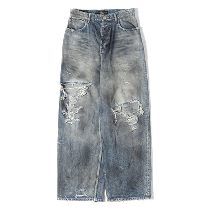 23SS デストロイ加工 バギー デニムパンツ (Distressed Baggy Denim Pants)