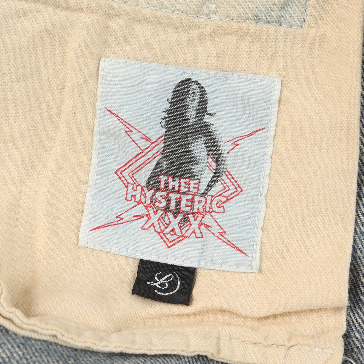 00s ダメージ加工 カモメステッチ スタッズ シリコンパッチ ストレート デニム パンツ / THE HYSTERIC XXX