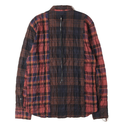 21SS タータンプレイドチェック ティアード ストレッチ シャツ (Tartan Plaid Stretch Cotton Long Sleeved Tiered shirt)