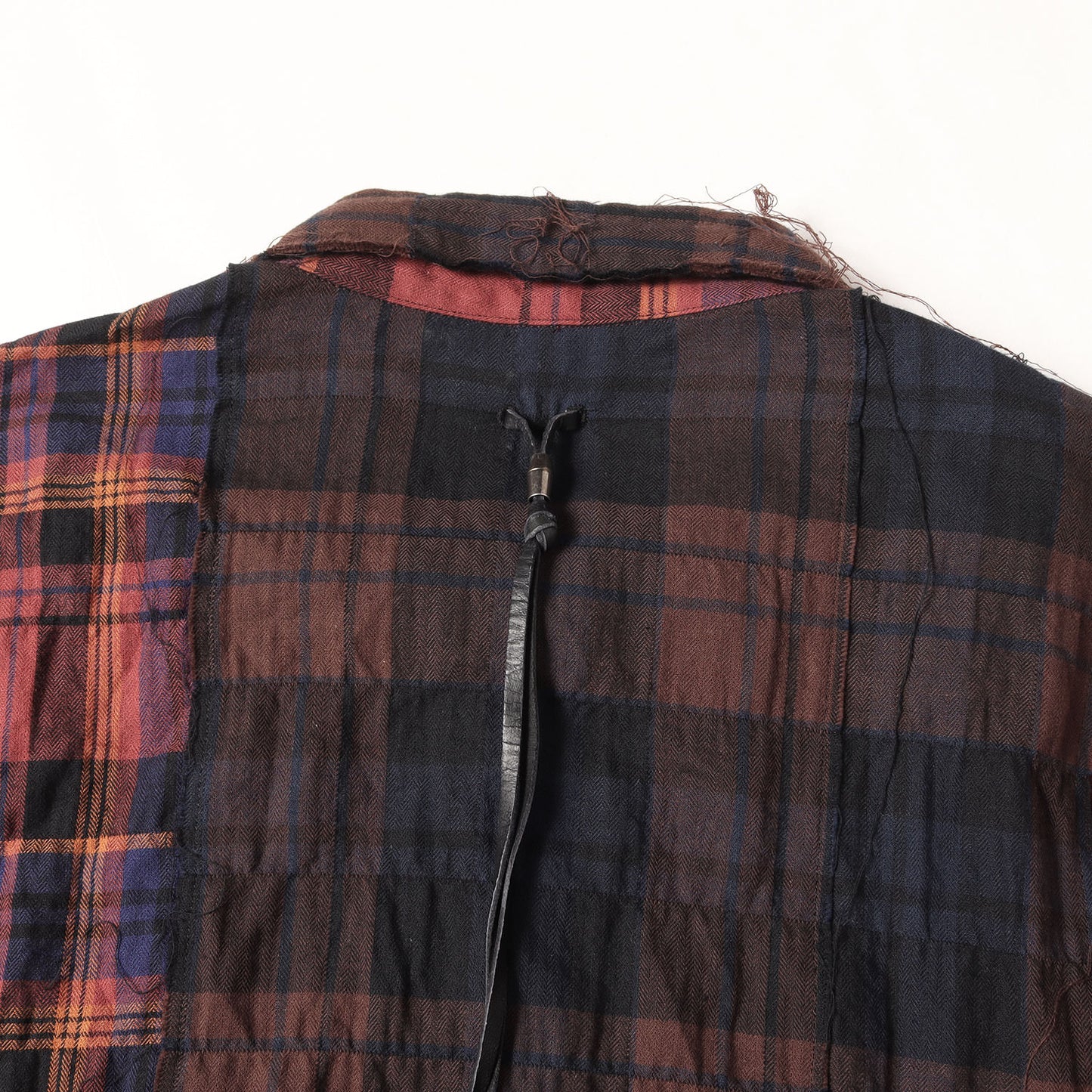 21SS タータンプレイドチェック ティアード ストレッチ シャツ (Tartan Plaid Stretch Cotton Long Sleeved Tiered shirt)