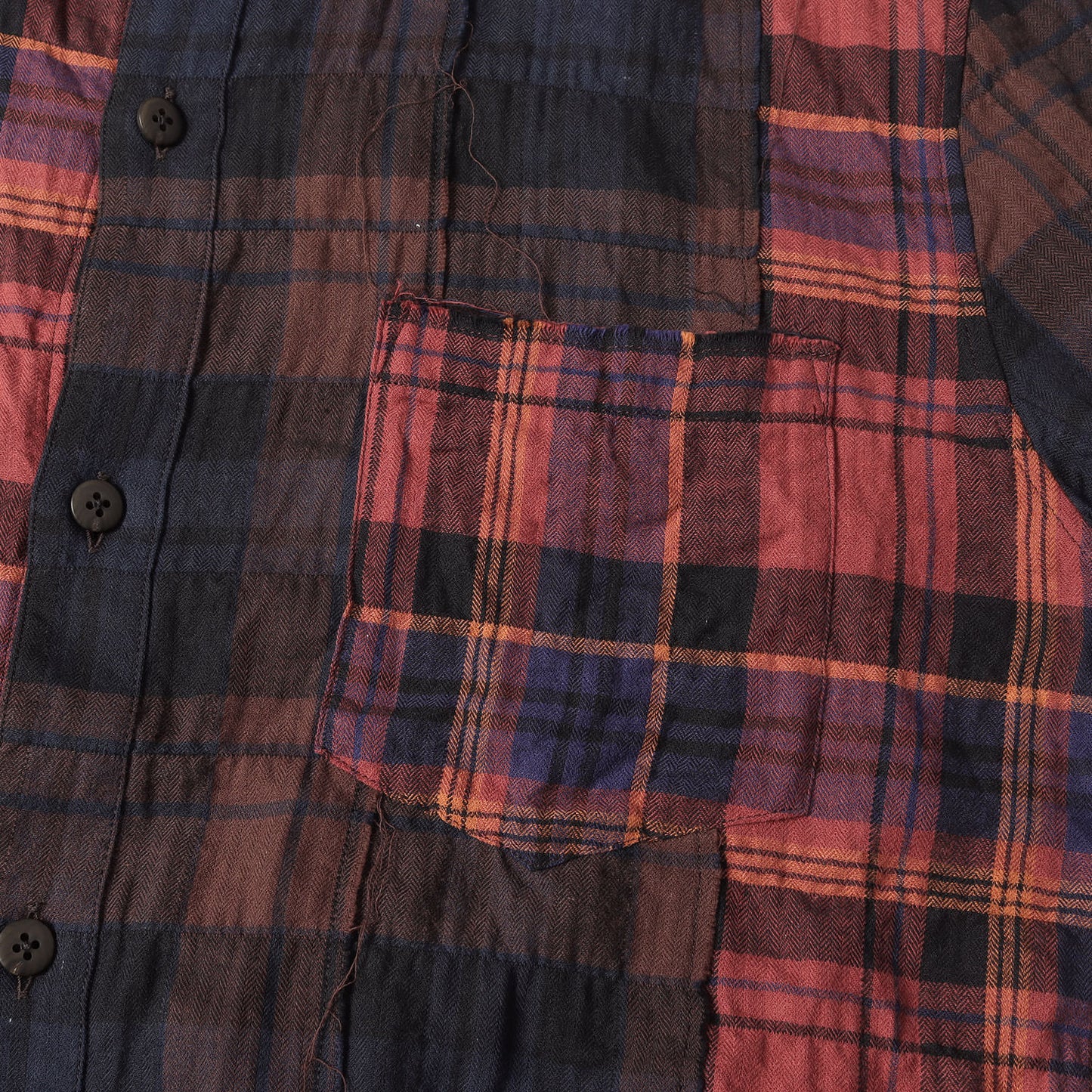 21SS タータンプレイドチェック ティアード ストレッチ シャツ (Tartan Plaid Stretch Cotton Long Sleeved Tiered shirt)