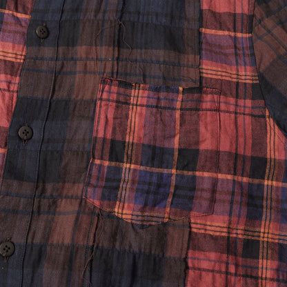 21SS タータンプレイドチェック ティアード ストレッチ シャツ (Tartan Plaid Stretch Cotton Long Sleeved Tiered shirt)