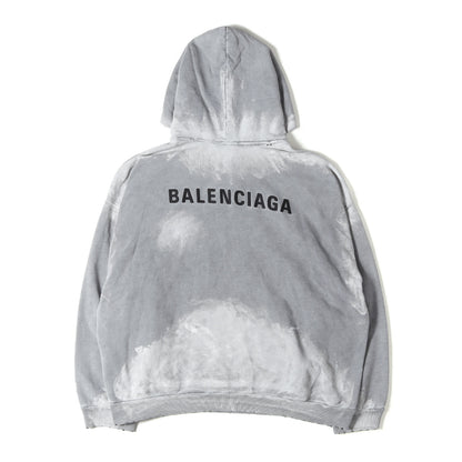 25SS ペイント加工 ロゴ刺繍 スウェット パーカー (Balenciaga Back Hoodie)